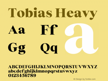 Tobias Heavy Version 1.004 Font Sample