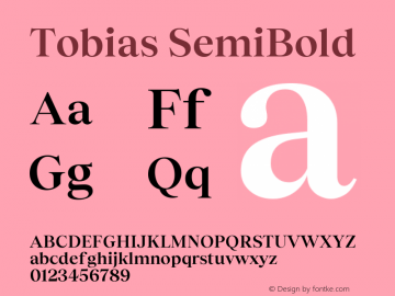 Tobias SemiBold Version 1.004 Font Sample