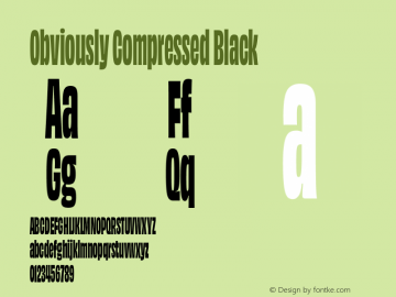 Obviously Comp Blck Version 1.800;PS 0.0;hotconv 16.6.54;makeotf.lib2.5.65590图片样张