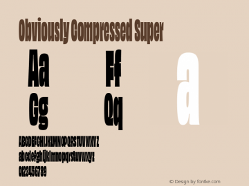 Obviously Comp Supr Version 1.800;PS 0.0;hotconv 16.6.54;makeotf.lib2.5.65590 Font Sample