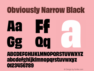 Obviously Narw Blck Version 1.800;PS 0.0;hotconv 16.6.54;makeotf.lib2.5.65590 Font Sample