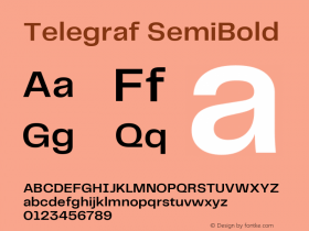Telegraf SemiBold Version 1.000 Font Sample