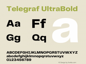 Telegraf UltraBold Version 1.000 Font Sample