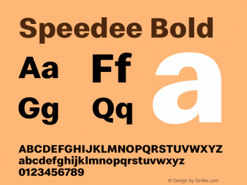 Speedee Bold Version 1.002 Font Sample