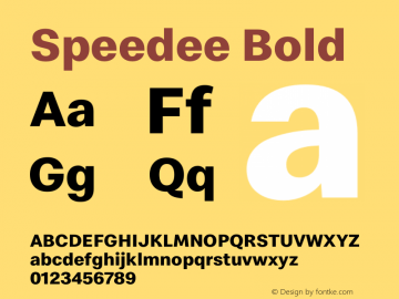 Speedee Bold Version 1.200 Font Sample