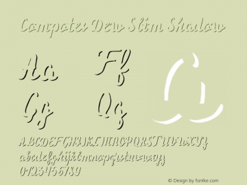 Compotes-DewSlimShadow Version 1.000 Font Sample