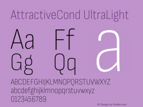 AttractiveCond UltraLight Version 3.001;PS 003.001;hotconv 1.0.88;makeotf.lib2.5.64775 Font Sample