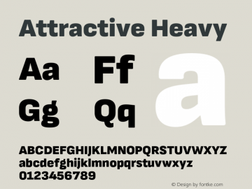 Attractive Heavy Version 3.001;PS 003.001;hotconv 1.0.88;makeotf.lib2.5.64775图片样张