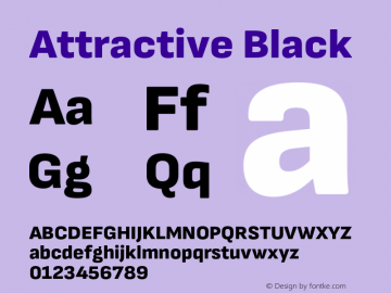 Attractive Black Version 3.001;PS 003.001;hotconv 1.0.88;makeotf.lib2.5.64775图片样张