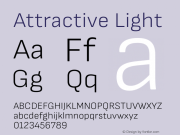 Attractive Light Version 3.001;PS 003.001;hotconv 1.0.88;makeotf.lib2.5.64775图片样张