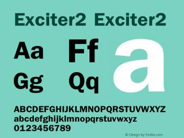 Exciter2 Exciter2 Version 1.0 Font Sample