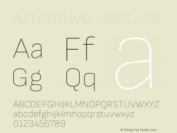Attractive HairLine Version 3.001;PS 003.001;hotconv 1.0.88;makeotf.lib2.5.64775图片样张