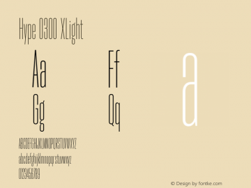 Hype 0300 XLight Version 1.000;hotconv 1.0.109;makeotfexe 2.5.65596 Font Sample