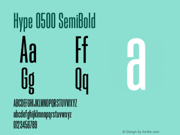 Hype 0500 SemiBold Version 1.000;hotconv 1.0.109;makeotfexe 2.5.65596图片样张