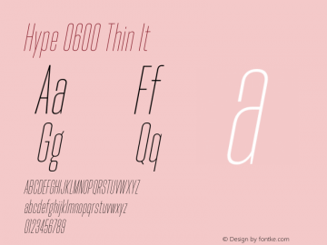 Hype 0600 Thin It Version 1.000;hotconv 1.0.109;makeotfexe 2.5.65596图片样张