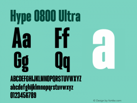 Hype 0800 Ultra Version 1.000;hotconv 1.0.109;makeotfexe 2.5.65596 Font Sample