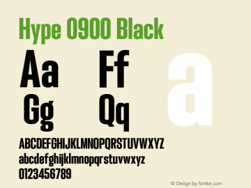 Hype 0900 Black Version 1.000;hotconv 1.0.109;makeotfexe 2.5.65596 Font Sample