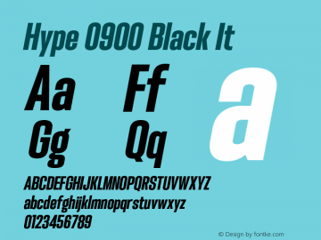 Hype 0900 Black It Version 1.000;hotconv 1.0.109;makeotfexe 2.5.65596 Font Sample