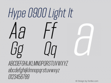 Hype 0900 Light It Version 1.000;hotconv 1.0.109;makeotfexe 2.5.65596 Font Sample