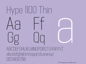 Hype 1100 Thin Version 1.000;hotconv 1.0.109;makeotfexe 2.5.65596 Font Sample