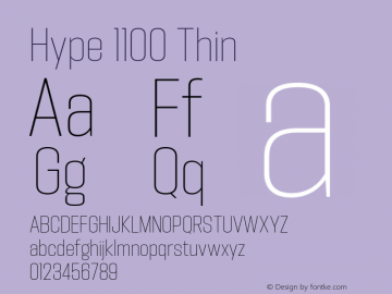 Hype 1100 Thin Version 1.000;hotconv 1.0.109;makeotfexe 2.5.65596图片样张