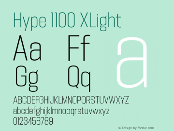 Hype 1100 XLight Version 1.000;hotconv 1.0.109;makeotfexe 2.5.65596 Font Sample