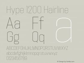 Hype 1200 Hairline Version 1.000;hotconv 1.0.109;makeotfexe 2.5.65596 Font Sample