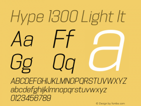 Hype 1300 Light It Version 1.000;hotconv 1.0.109;makeotfexe 2.5.65596图片样张
