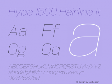 Hype 1500 Hairline It Version 1.000;hotconv 1.0.109;makeotfexe 2.5.65596图片样张