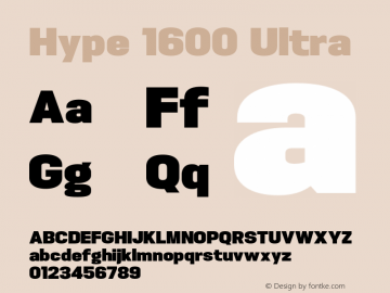 Hype 1600 Ultra Version 1.000;hotconv 1.0.109;makeotfexe 2.5.65596 Font Sample