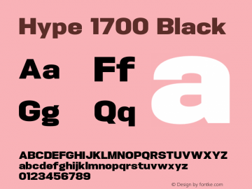 Hype 1700 Black Version 1.000;hotconv 1.0.109;makeotfexe 2.5.65596 Font Sample