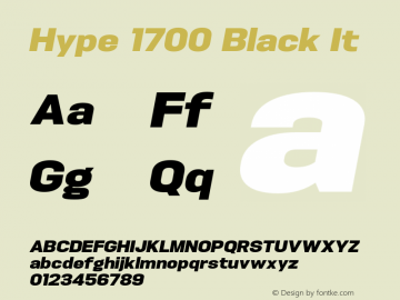 Hype 1700 Black It Version 1.000;hotconv 1.0.109;makeotfexe 2.5.65596 Font Sample