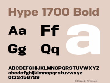Hype 1700 Bold Version 1.000;hotconv 1.0.109;makeotfexe 2.5.65596 Font Sample