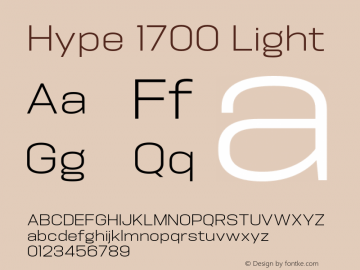 Hype 1700 Light Version 1.000;hotconv 1.0.109;makeotfexe 2.5.65596 Font Sample