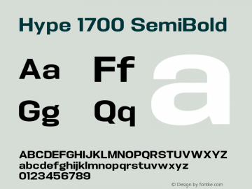 Hype 1700 SemiBold Version 1.000;hotconv 1.0.109;makeotfexe 2.5.65596 Font Sample