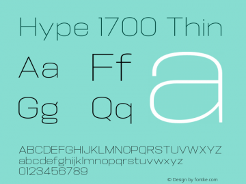 Hype 1700 Thin Version 1.000;hotconv 1.0.109;makeotfexe 2.5.65596图片样张