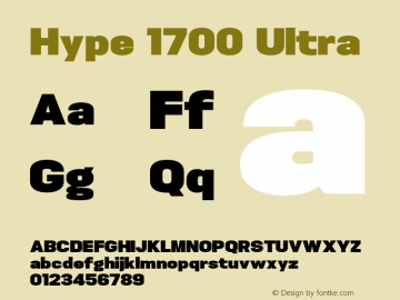 Hype 1700 Ultra Version 1.000;hotconv 1.0.109;makeotfexe 2.5.65596 Font Sample