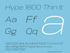 Hype 1800 Thin It Version 1.000;hotconv 1.0.109;makeotfexe 2.5.65596图片样张