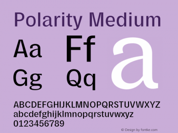 Polarity Medium Version 1.0 Font Sample