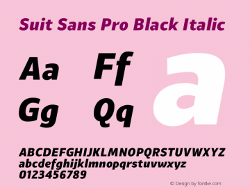 Suit Sans Pro Black Italic Version 1.000 | wf-rip DC20160330图片样张