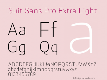 Suit Sans Pro Extra Light Version 1.000 | wf-rip DC20160330 Font Sample