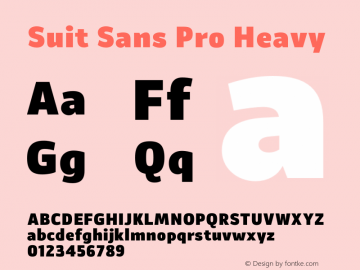 Suit Sans Pro Heavy Version 1.000 | wf-rip DC20160330 Font Sample