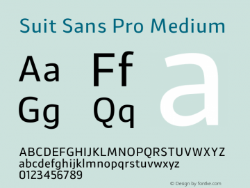 Suit Sans Pro Medium Version 1.000 | wf-rip DC20160330图片样张