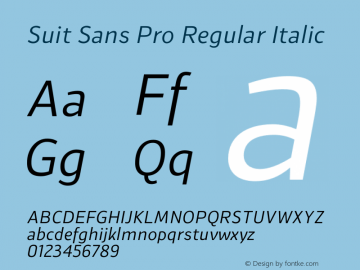 Suit Sans Pro Italic Version 1.000 | wf-rip DC20160330图片样张