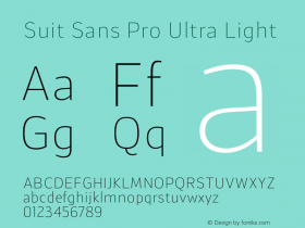 Suit Sans Pro Ultra Light Version 1.000 | wf-rip DC20160330 Font Sample