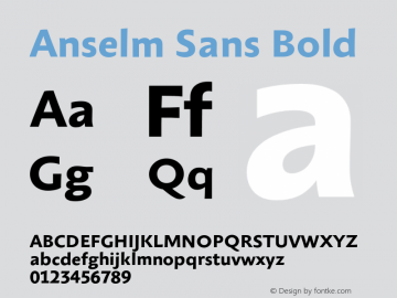 AnselmSans-Bold Version 1.001 | wf-rip DC20150205 Font Sample