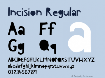 Incision Regular Version 1.000 Font Sample