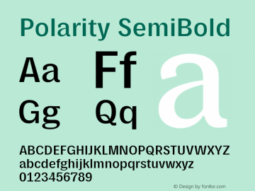Polarity SemiBold Version 1.0 Font Sample