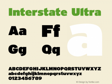 Interstate-Ultra Version 1.100;PS 1.001;hotconv 16.6.51;makeotf.lib2.5.65220;Latin+Cyrillic+Greek;recalibrated Font Sample