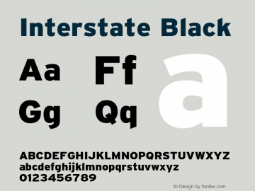 Interstate-Black Version 1.100;PS 1.001;hotconv 16.6.51;makeotf.lib2.5.65220;Latin+Cyrillic+Greek;recalibrated图片样张